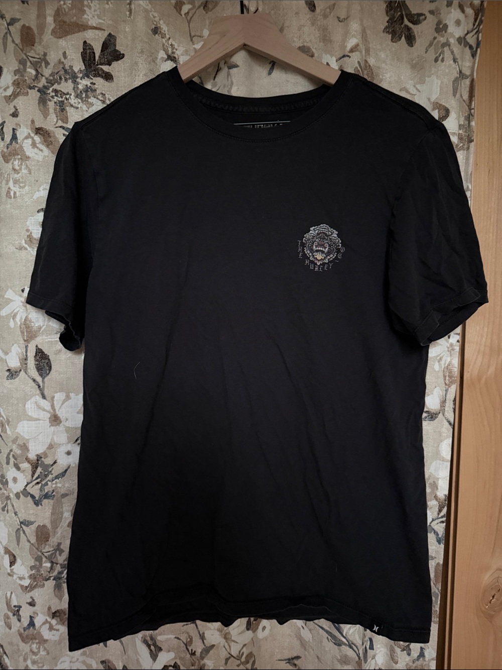 Hurley Black Short-Sleeve Graphic Crew Tee